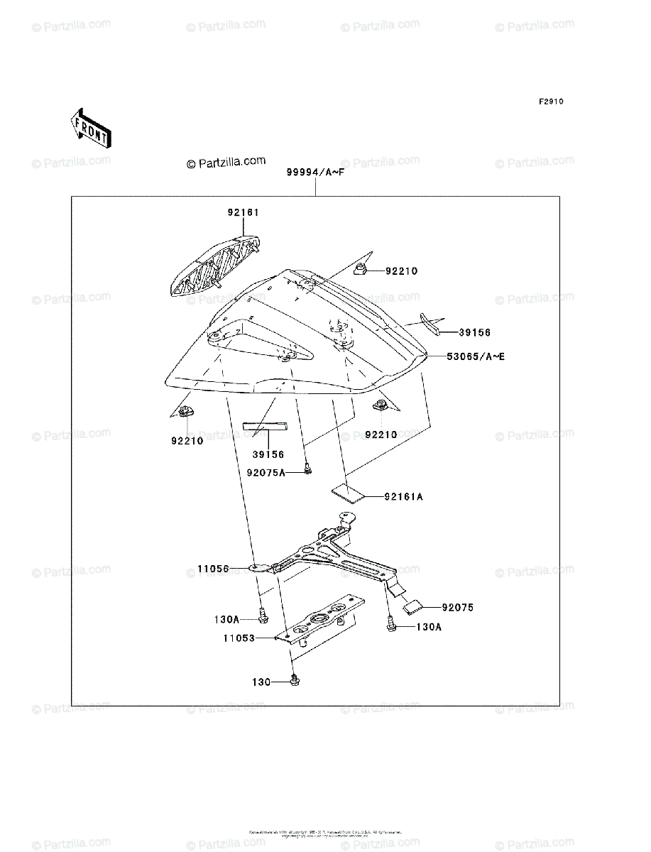 Kawasaki Motorcycle 2014 OEM Parts Diagram for Accessory (Single 