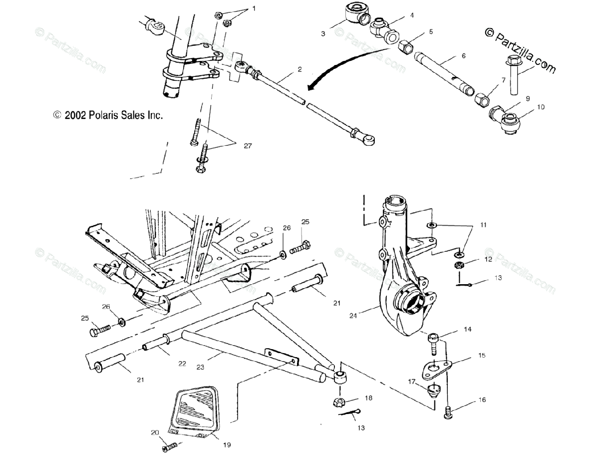 Polaris ATV 2003 OEM Parts Diagram for Aarm/Strut Mounting | Partzilla.com