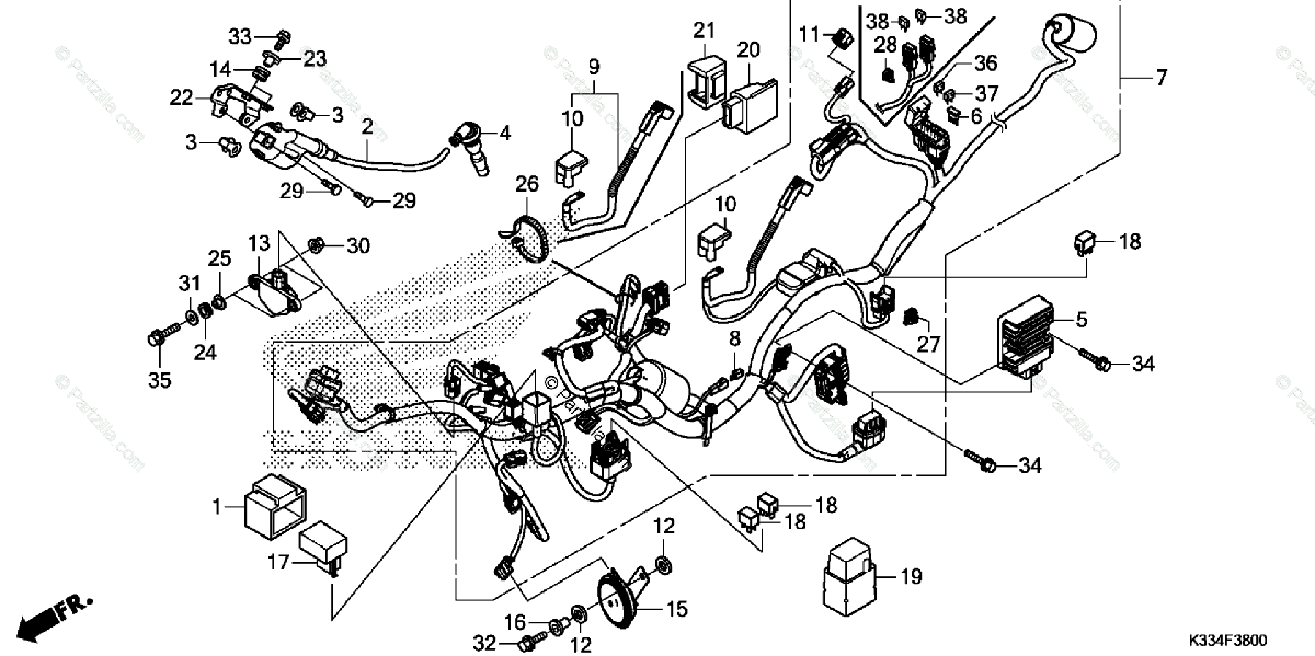 Honda Motorcycle 2017 OEM Parts Diagram for Wire Harness | Partzilla.com CBR 1000 Wiring Diagram Partzilla