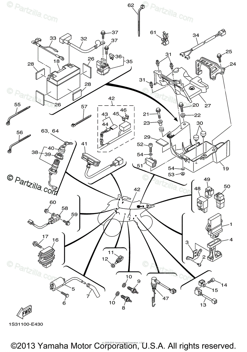 Yamaha ATV 2007 OEM Parts Diagram for Electrical - 1 | Partzilla.com  660 Raptor Wiring Diagram    Partzilla