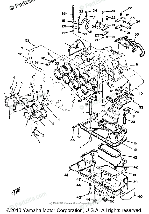 Yamaha Motorcycle 1981 OEM Parts Diagram for Intake | Partzilla.com