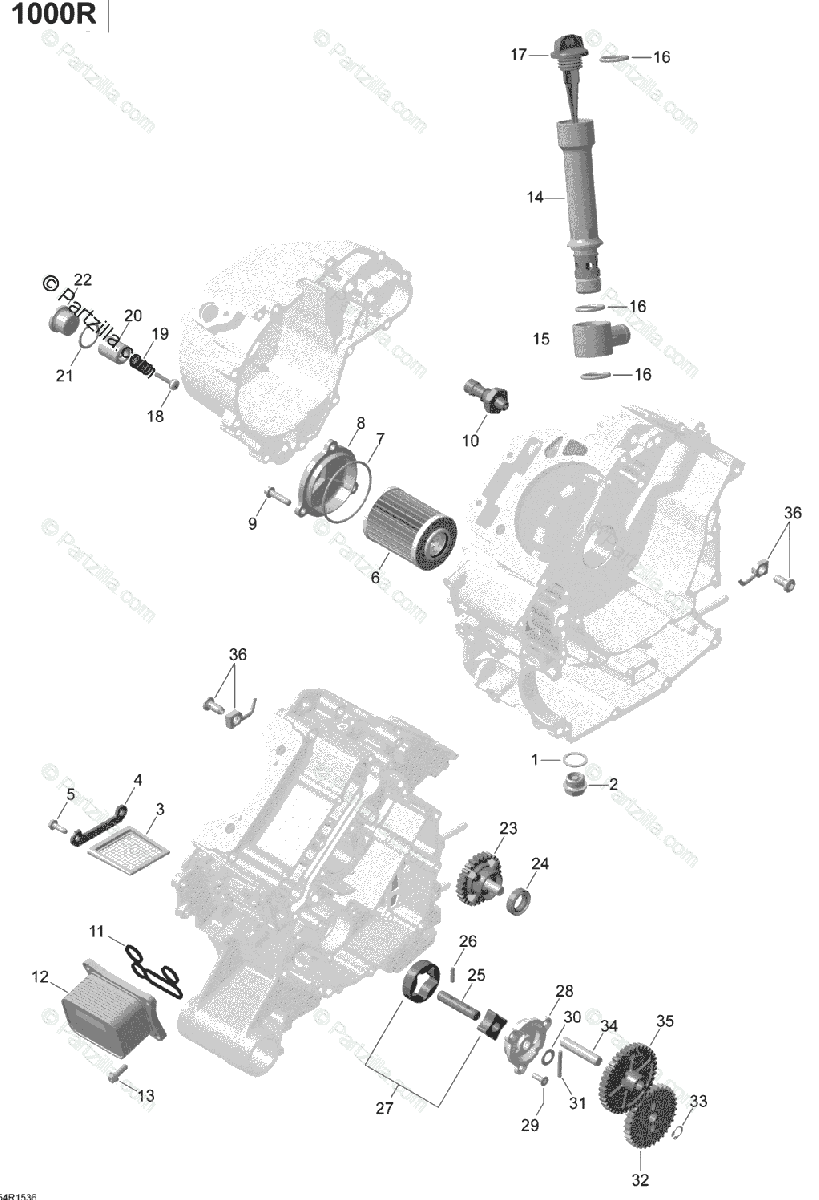 Can-Am Side by Side 2015 OEM Parts Diagram for Engine Lubrication