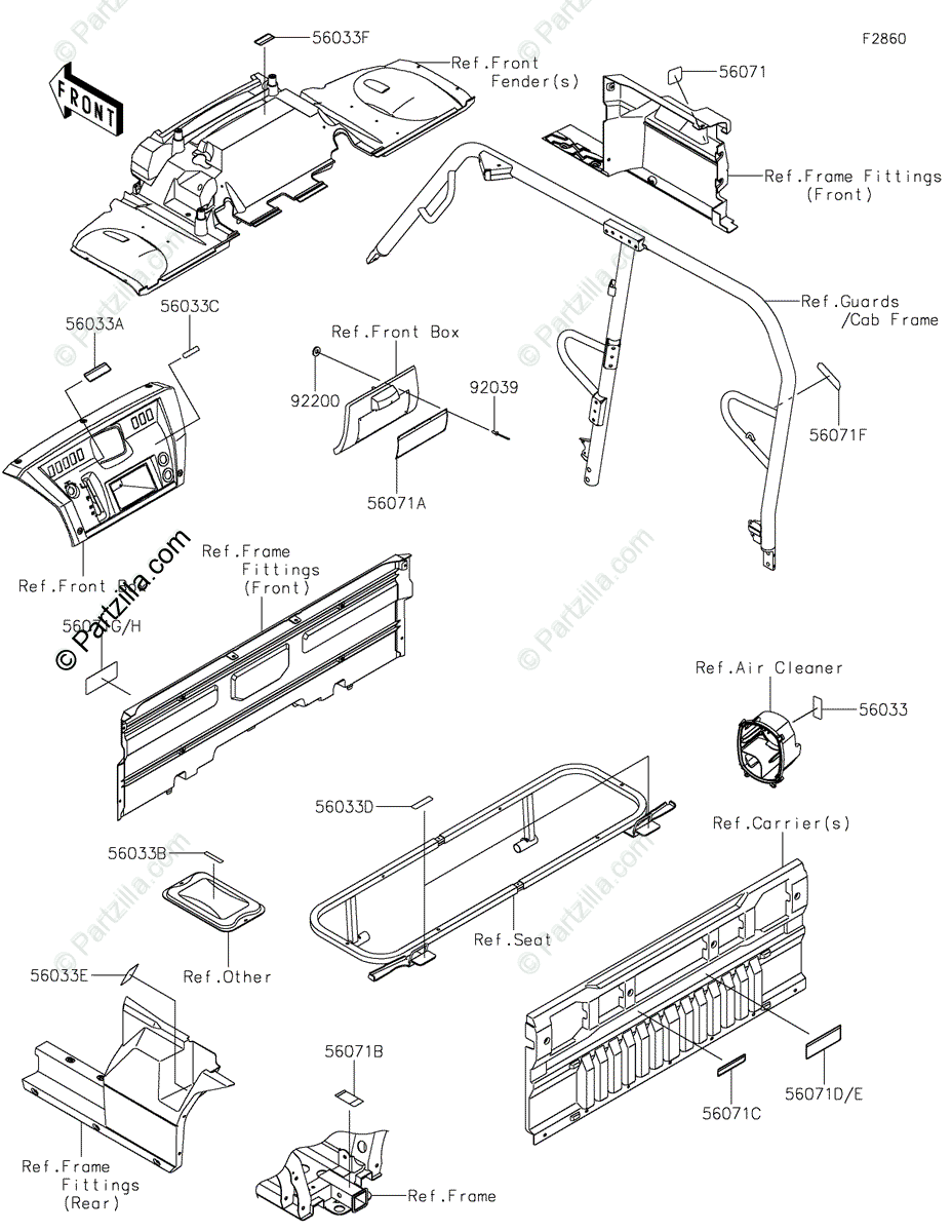 Kawasaki Side by Side 2021 OEM Parts Diagram for Labels 