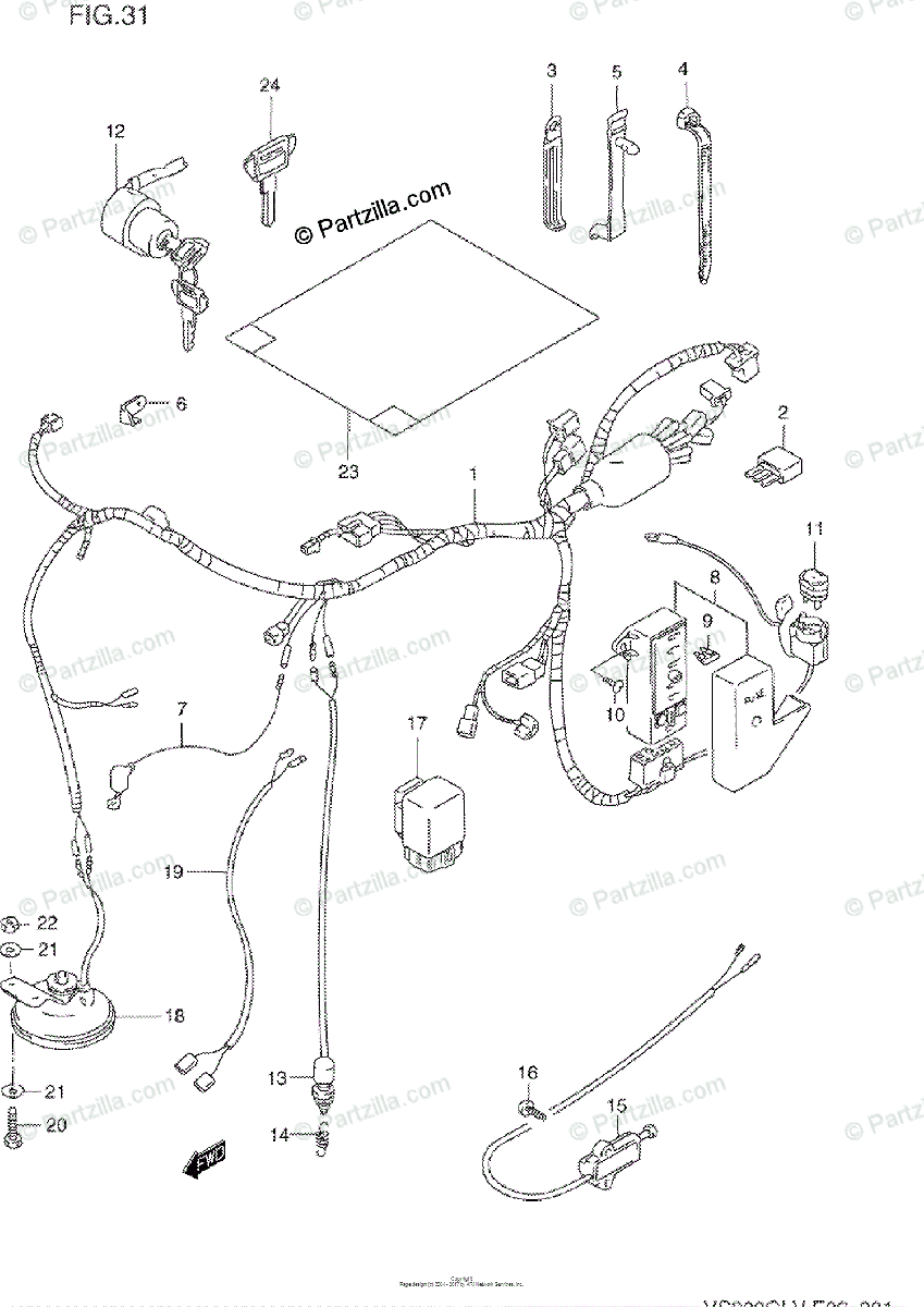 Suzuki Motorcycle 1996 OEM Parts Diagram for WIRING HARNESS (MODEL 