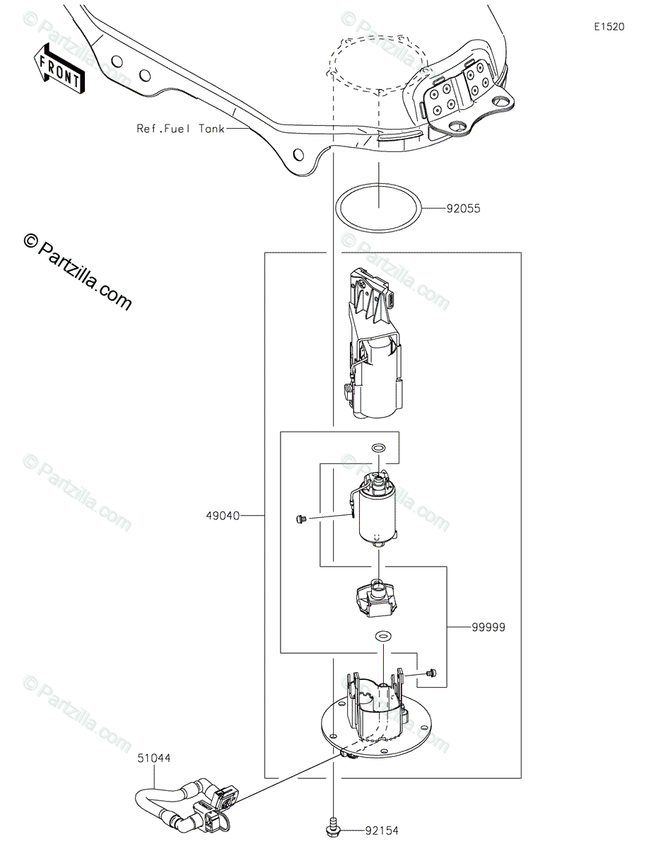 Kawasaki Motorcycle 2023 OEM Parts Diagram for FUEL PUMP 