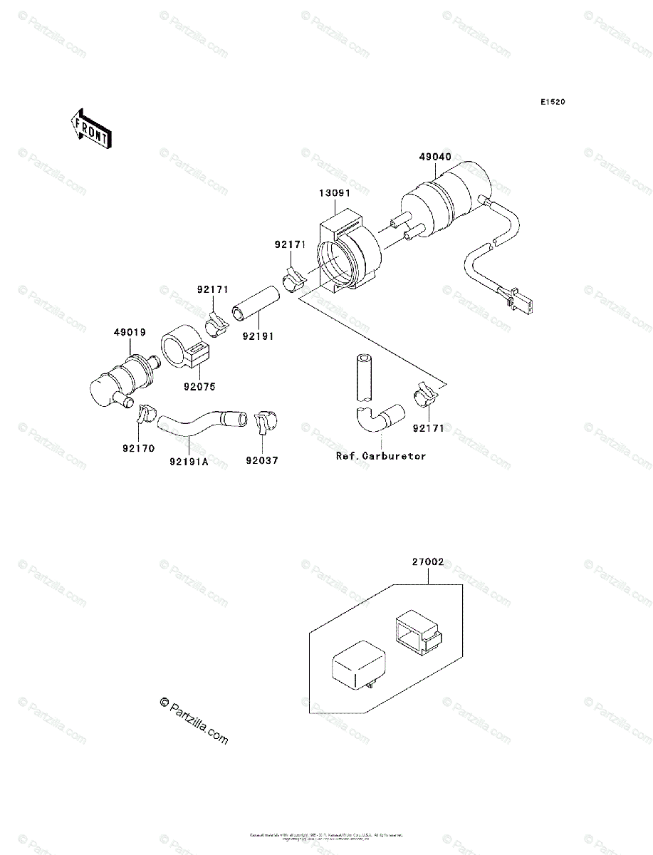 Kawasaki Motorcycle 2002 OEM Parts Diagram for FUEL PUMP 