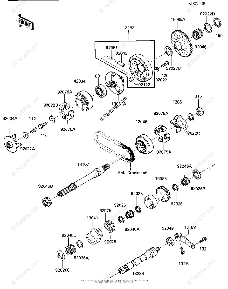 Kawasaki Motorcycle 1987 OEM Parts Diagram for BALANCER/STARTER 