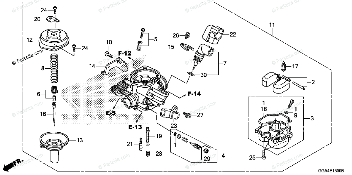 Honda Scooter 2017 OEM Parts Diagram for CARBURETOR | Partzilla.com