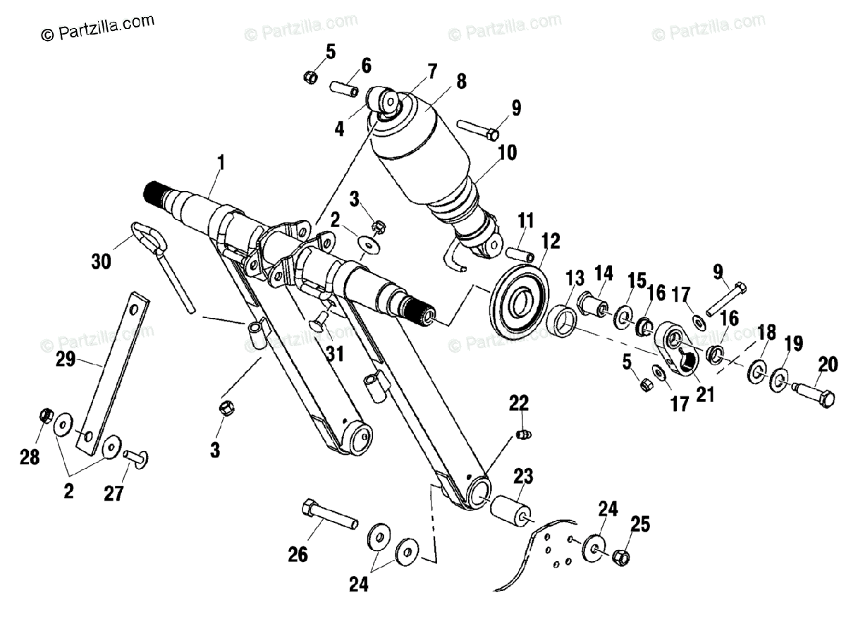 Polaris Snowmobile 2001 OEM Parts Diagram for Front Torque Arm ...