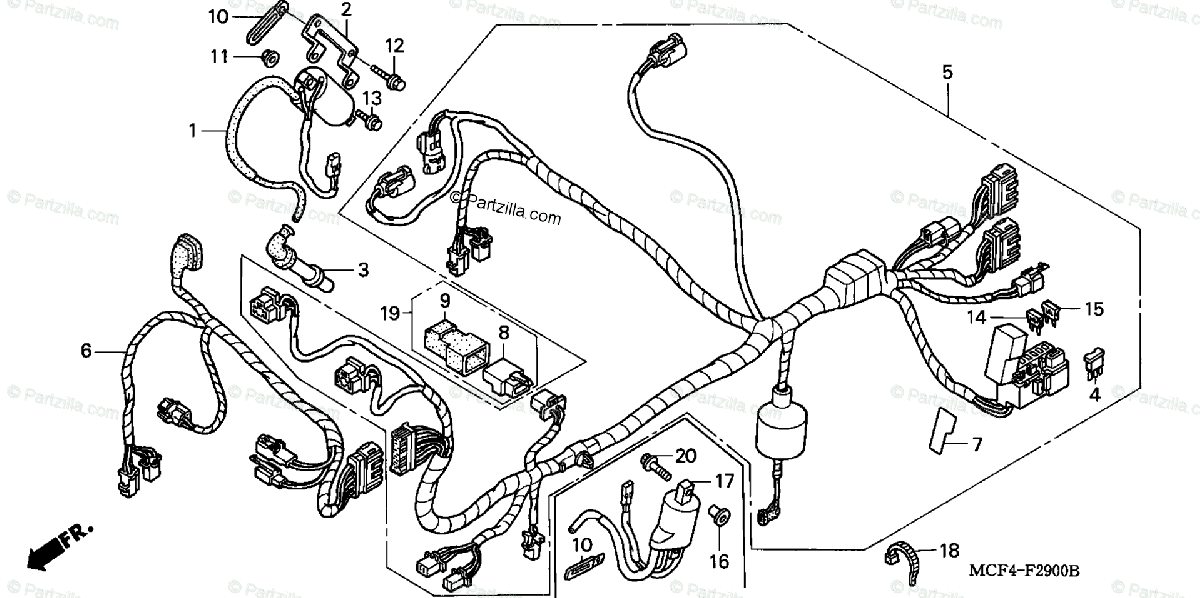 Honda Motorcycle 2003 OEM Parts Diagram for Wire Harness (FR.) |  Partzilla.com Motorcycle Diagram Partzilla