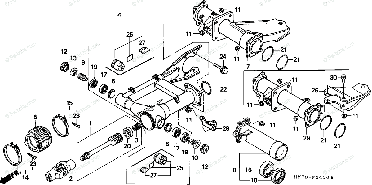 Honda ATV 1997 OEM Parts Diagram for Swingarm 