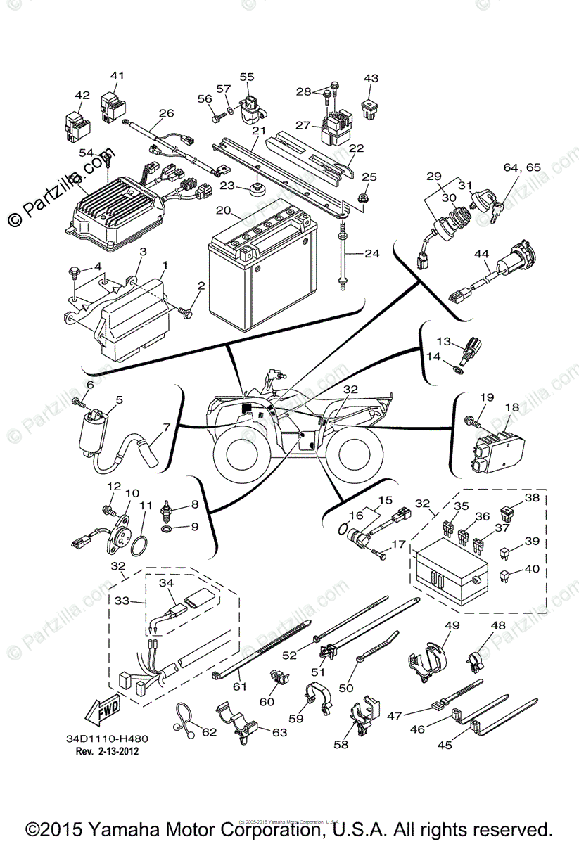 Yamaha Atv 2010 Oem Parts Diagram For
