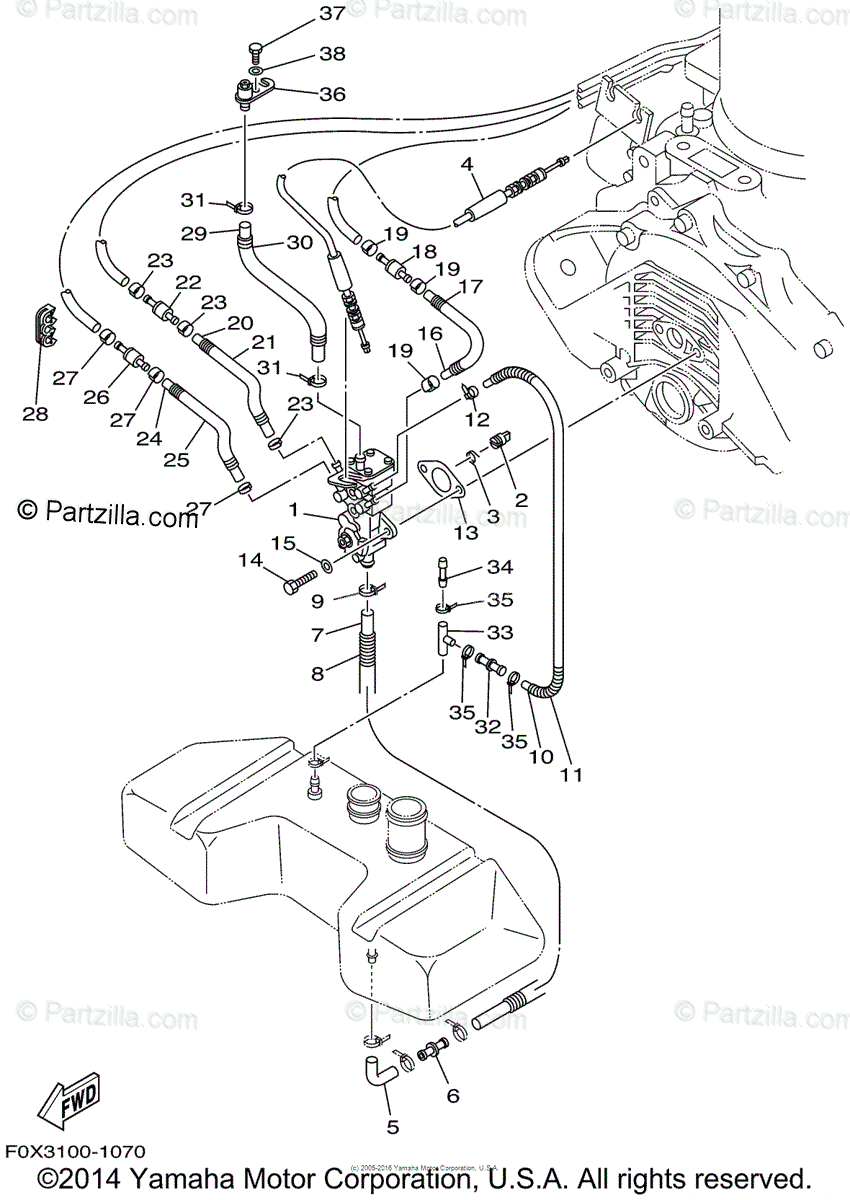 Yamaha Waverunner 2001 OEM Parts Diagram for Oil Pump | Partzilla.com