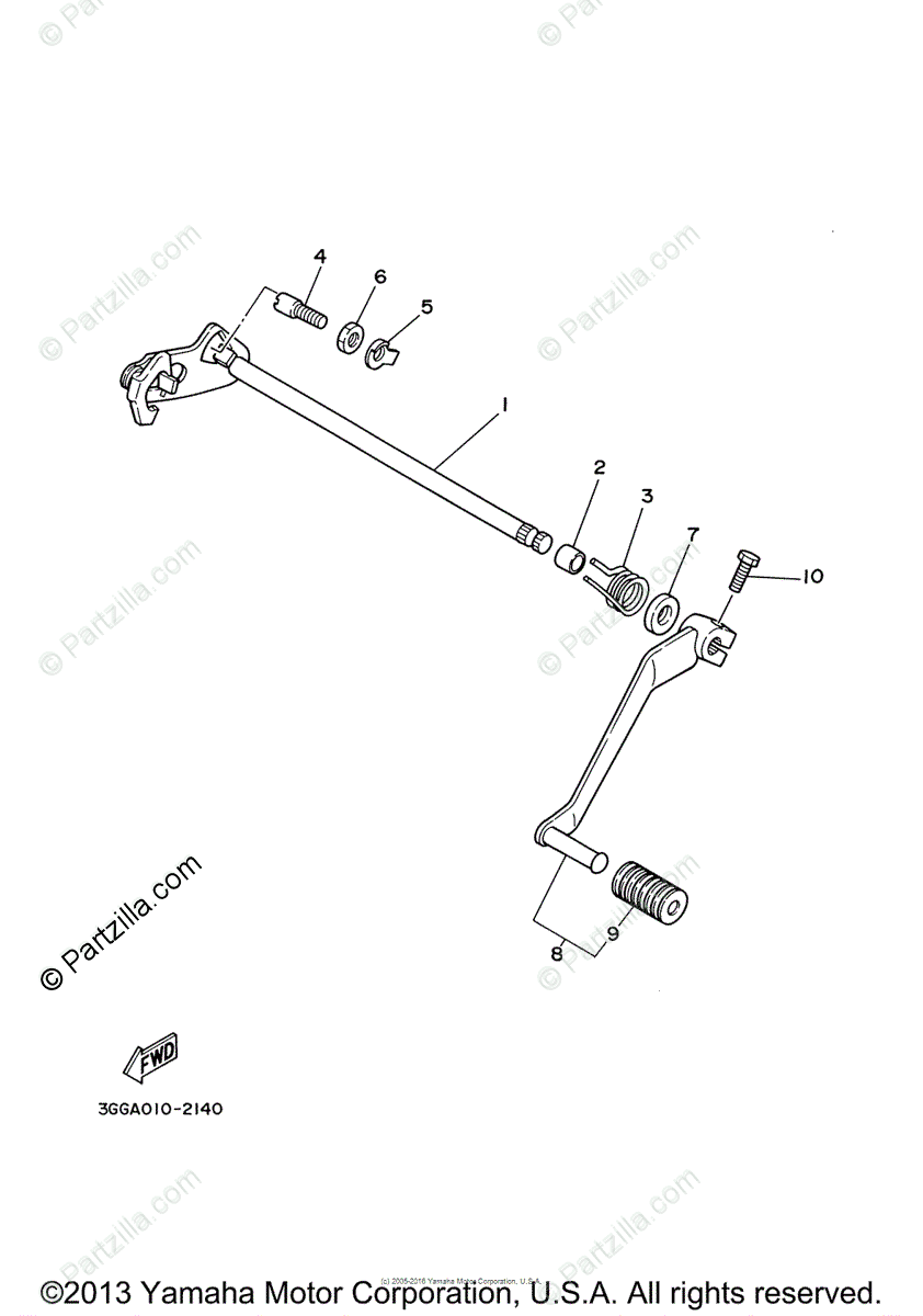 Yamaha ATV 2000 OEM Parts Diagram for Shift Shaft | Partzilla.com