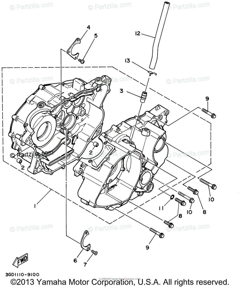 Yamaha ATV  OEM Parts Diagram for Crankcase   Partzilla.com