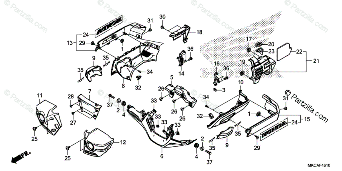 Honda Motorcycle 2019 OEM Parts Diagram for Engine Cover | Partzilla.com