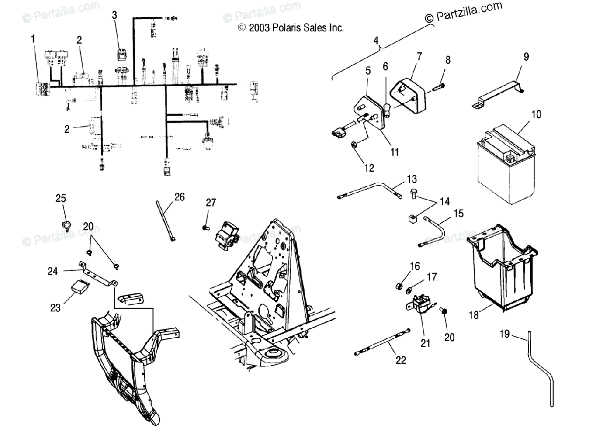 Polaris ATV 2004 OEM Parts Diagram for Electrical/Taillight | Partzilla.com