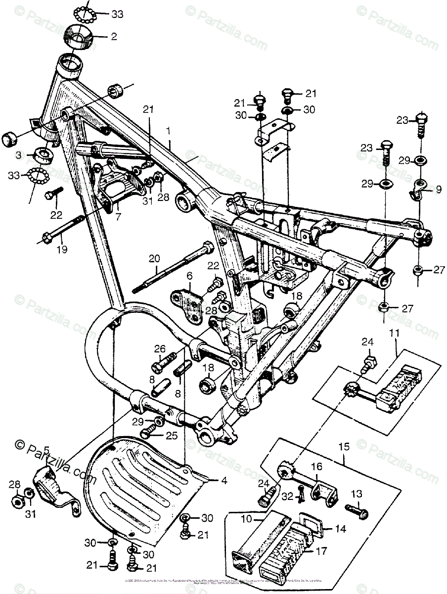Honda Motorcycle Models with no year OEM Parts Diagram for Frame ...