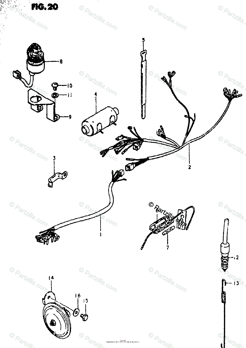 Suzuki Motorcycle 1980 OEM Parts Diagram for WIRING HARNESS | Partzilla.com