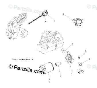 Polaris Side by Side 2023 OEM Parts Diagram for ENGINE, OIL FILTER