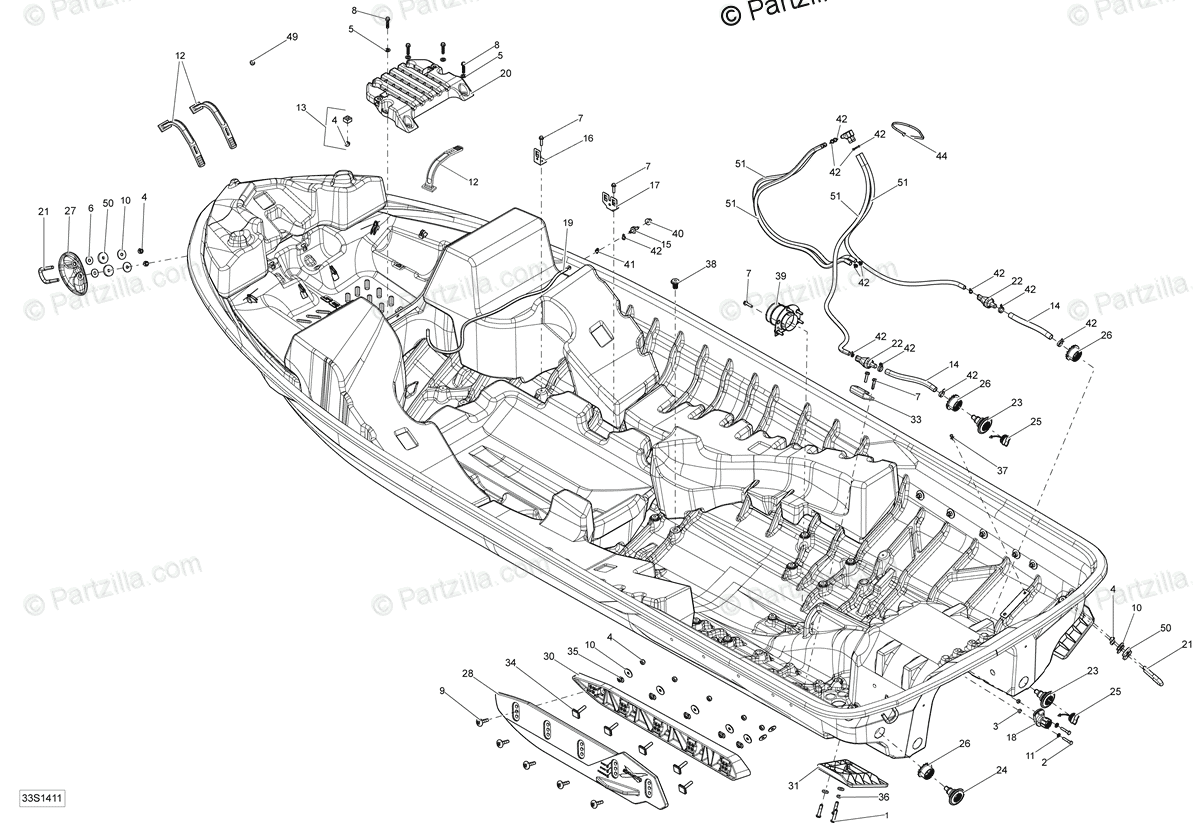 Sea-Doo 2014 RXP-X 260 & RS OEM Parts Diagram for Hull | Partzilla.com