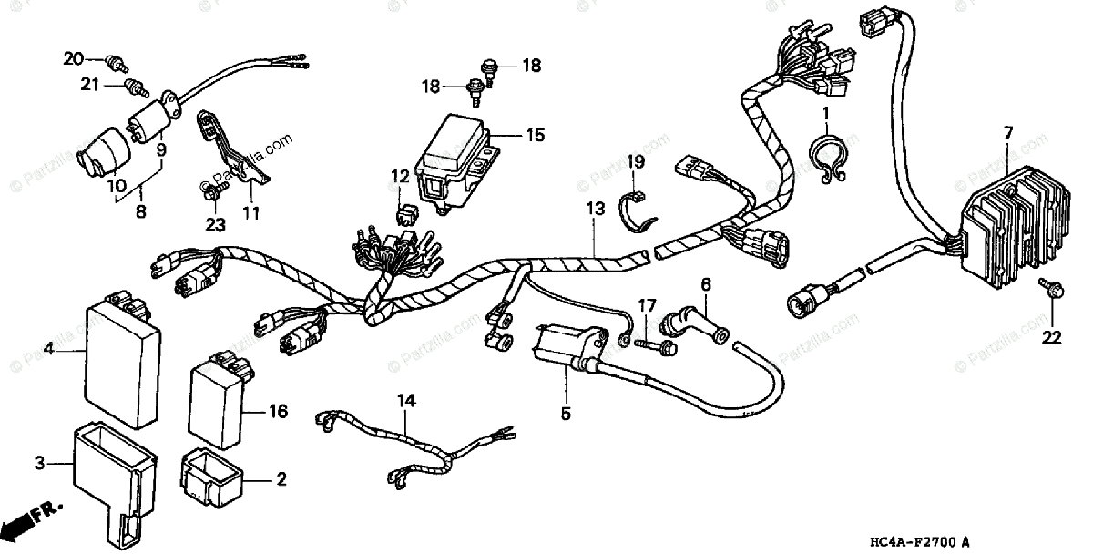Honda Atv 1995 Oem Parts Diagram For