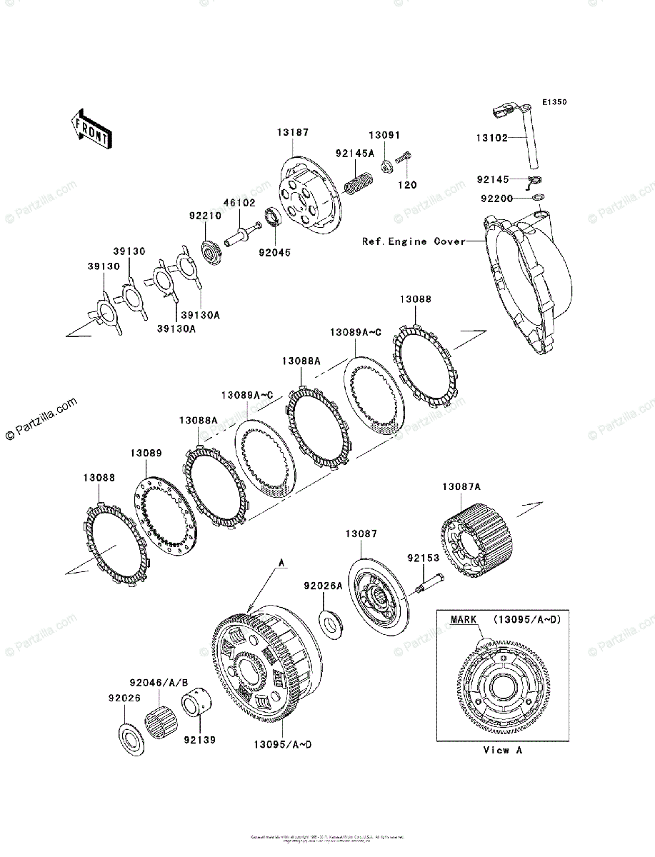 Kawasaki 13088-0013 PLATE-FRICTION