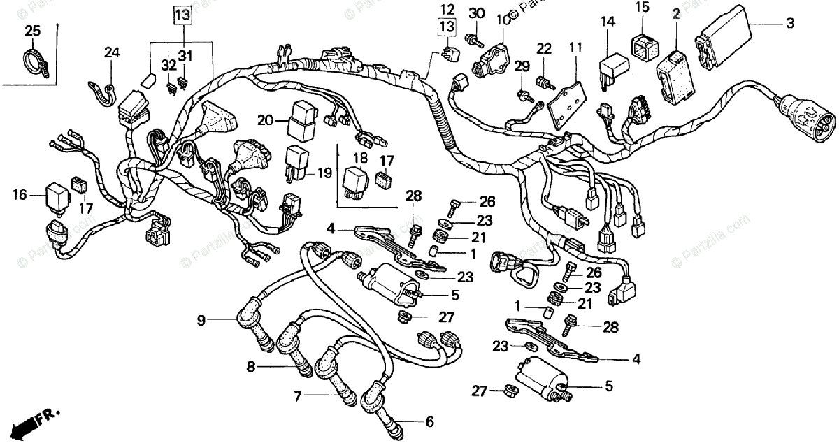 Honda Motorcycle 1995 Oem Parts Diagram