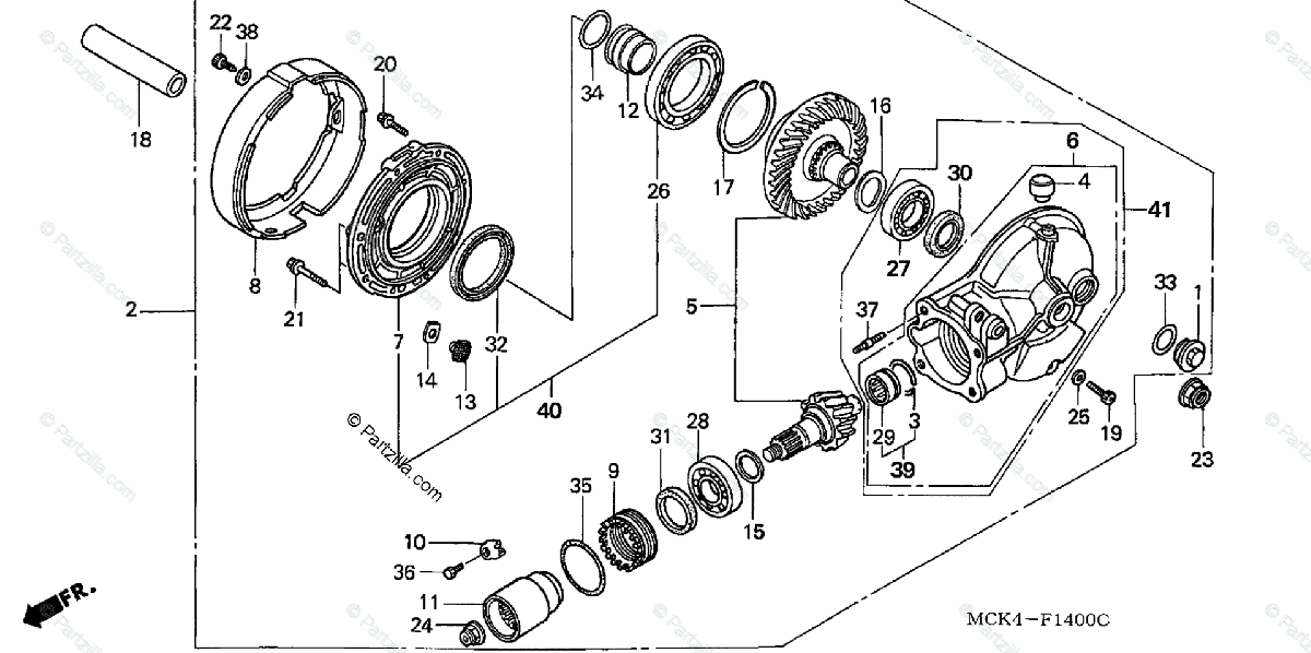 Honda Motorcycle 2001 OEM Parts Diagram for Final Driven Gear