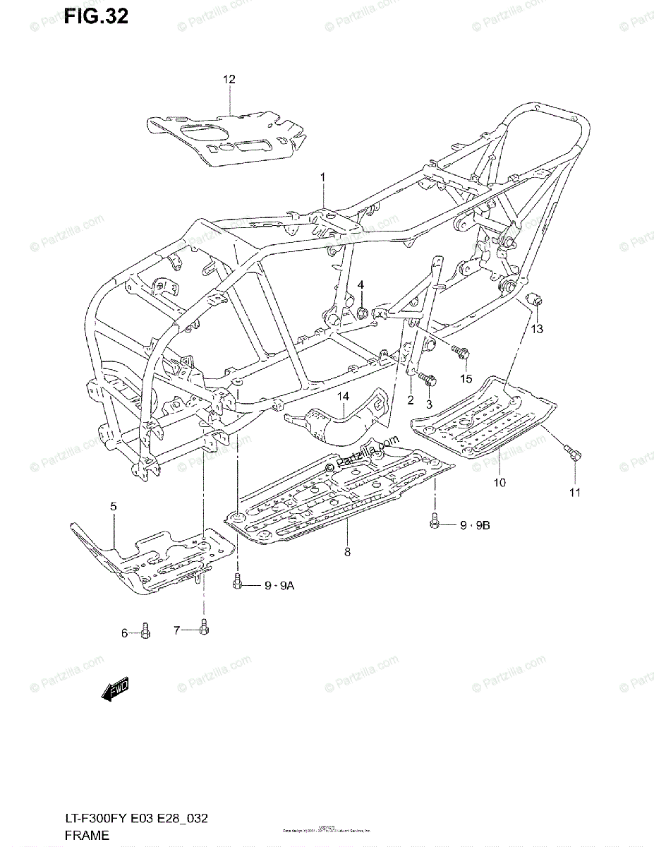Suzuki ATV 1999 OEM Parts Diagram for FRAME | Partzilla.com