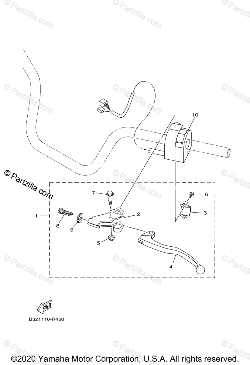 Yamaha ATV 2020 OEM Parts Diagram for HANDLE SWITCH-LEVER | Partzilla.com