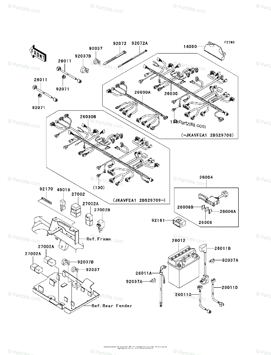 Kawasaki ATV 2002 OEM Parts Diagram for Chassis Electrical Equipment |  Partzilla.com  2002 Kawasaki 650 Wiring Diagram    Partzilla
