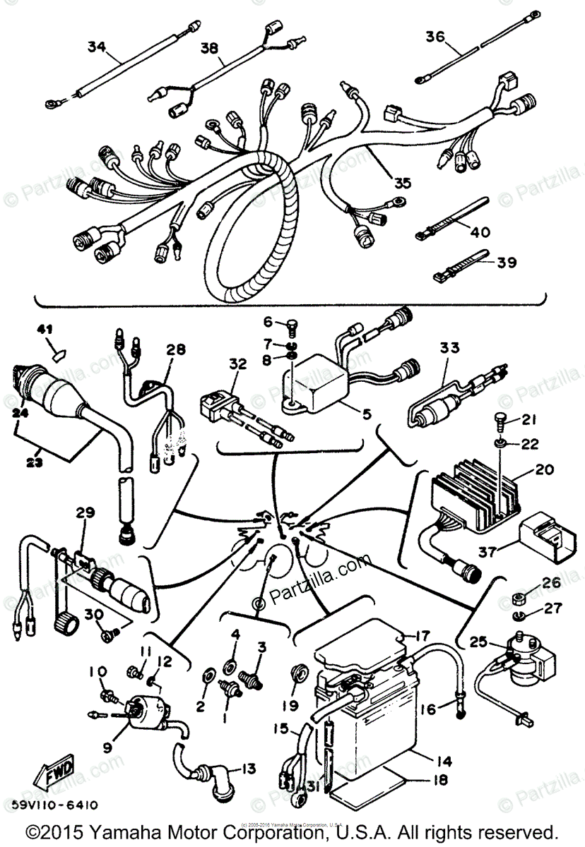 Yamaha 250 4 Wheeler Engine Diagram - Yamaha Yfm250w Moto 4 1989 Parts