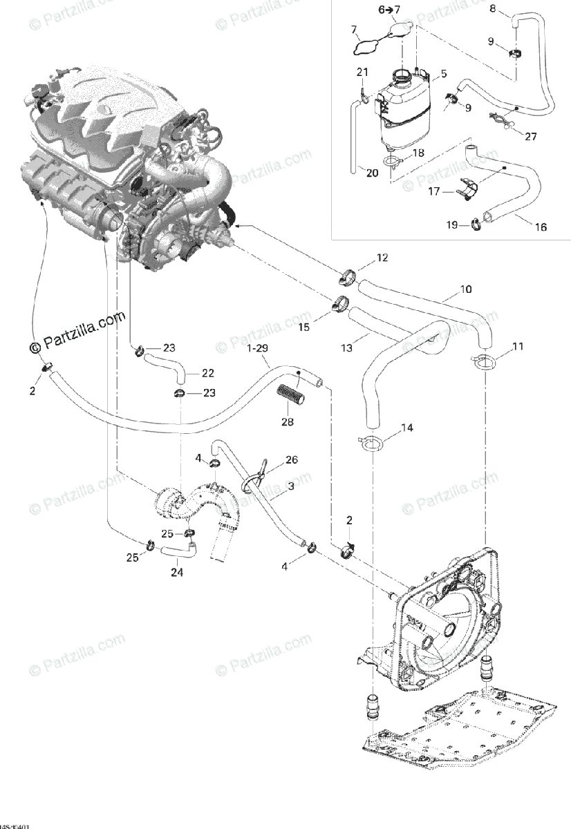 Sea-Doo Personal Watercraft 2004 OEM Parts Diagram for Cooling System ...