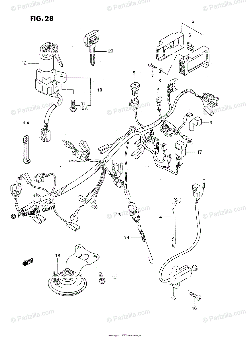 Suzuki Motorcycle 1992 OEM Parts Diagram for WIRING HARNESS | Partzilla.com