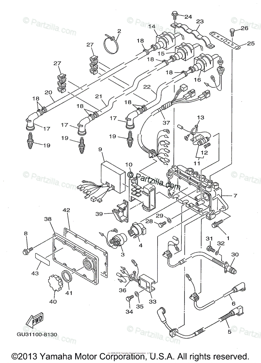 Yamaha Waverunner 1998 Oem Parts Diagram For Electrical 1 Partzilla Com