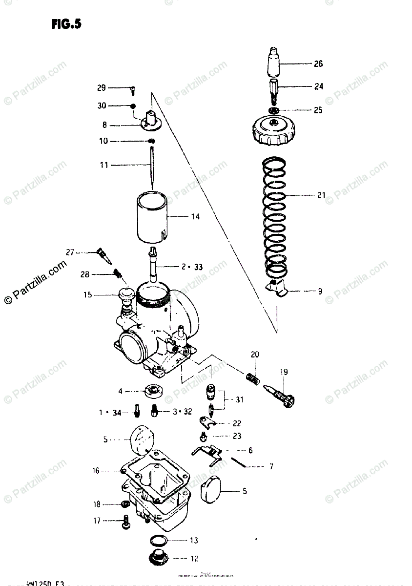 Suzuki Motorcycle 1983 OEM Parts Diagram for Carburetor | Partzilla.com