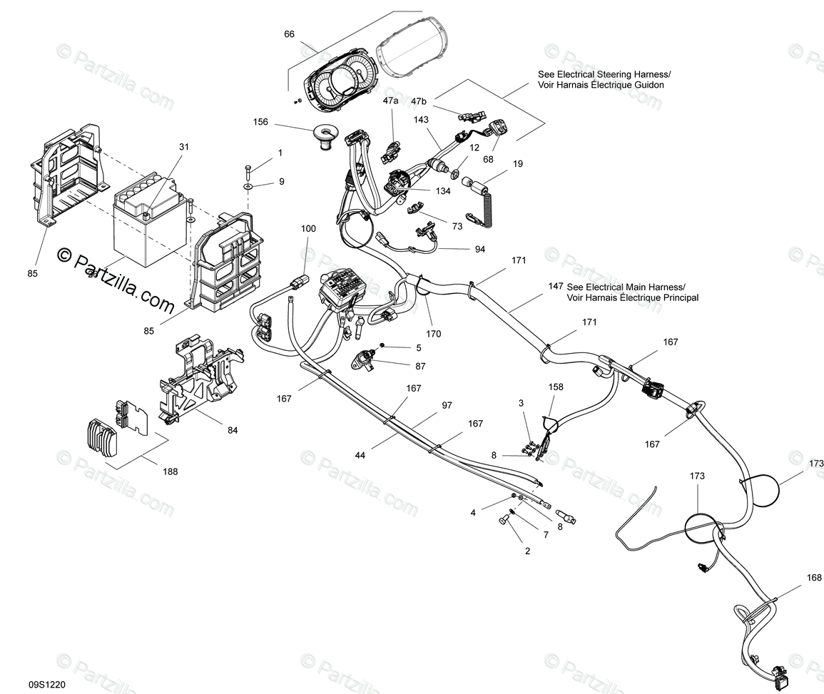 Sea-Doo 2012 RXP-X 260 & RS OEM Parts Diagram for Electrical 