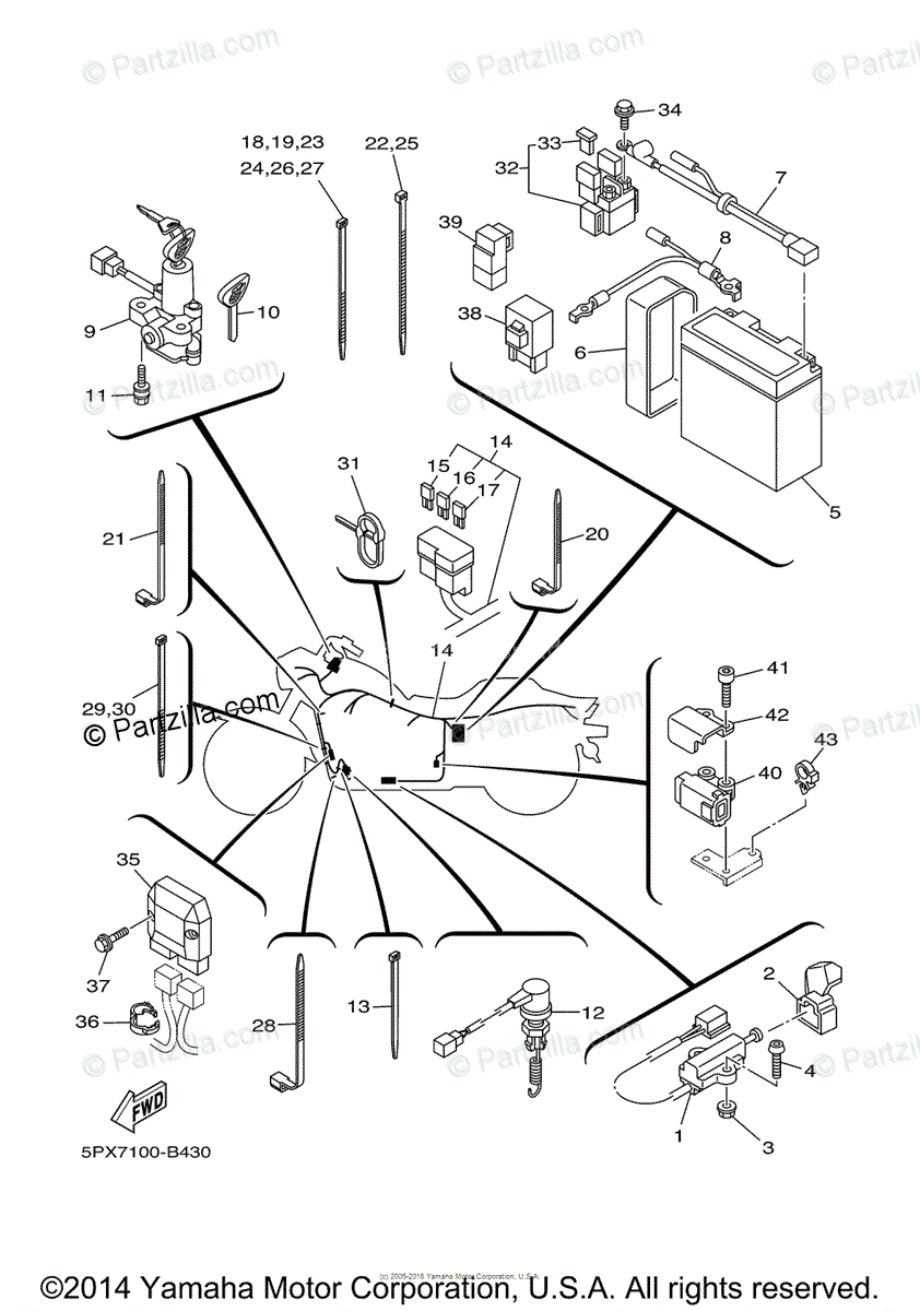 Yamaha Motorcycle 2003 OEM Parts Diagram for Electrical - 2 | Partzilla.com