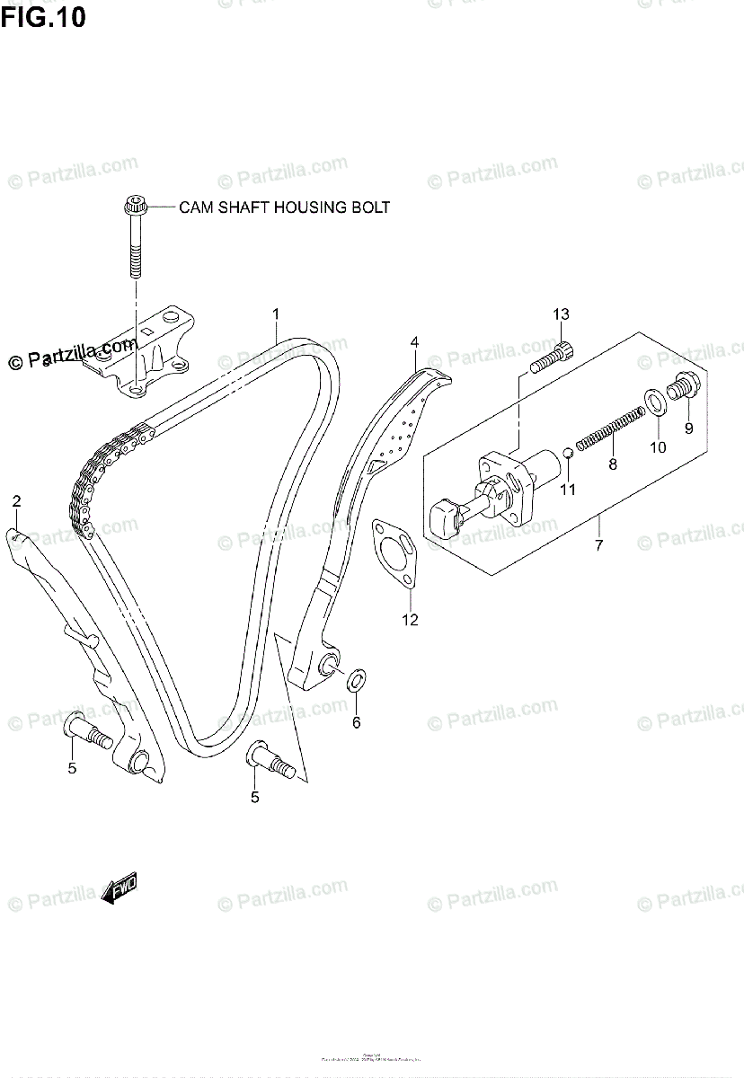 Suzuki Motorcycle 2004 OEM Parts Diagram for CAM CHAIN | Partzilla.com