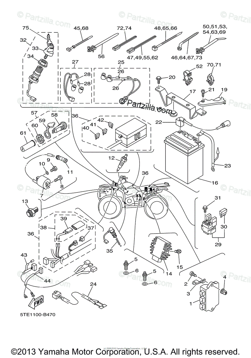 Yamaha Atv 2003 Oem Parts Diagram For