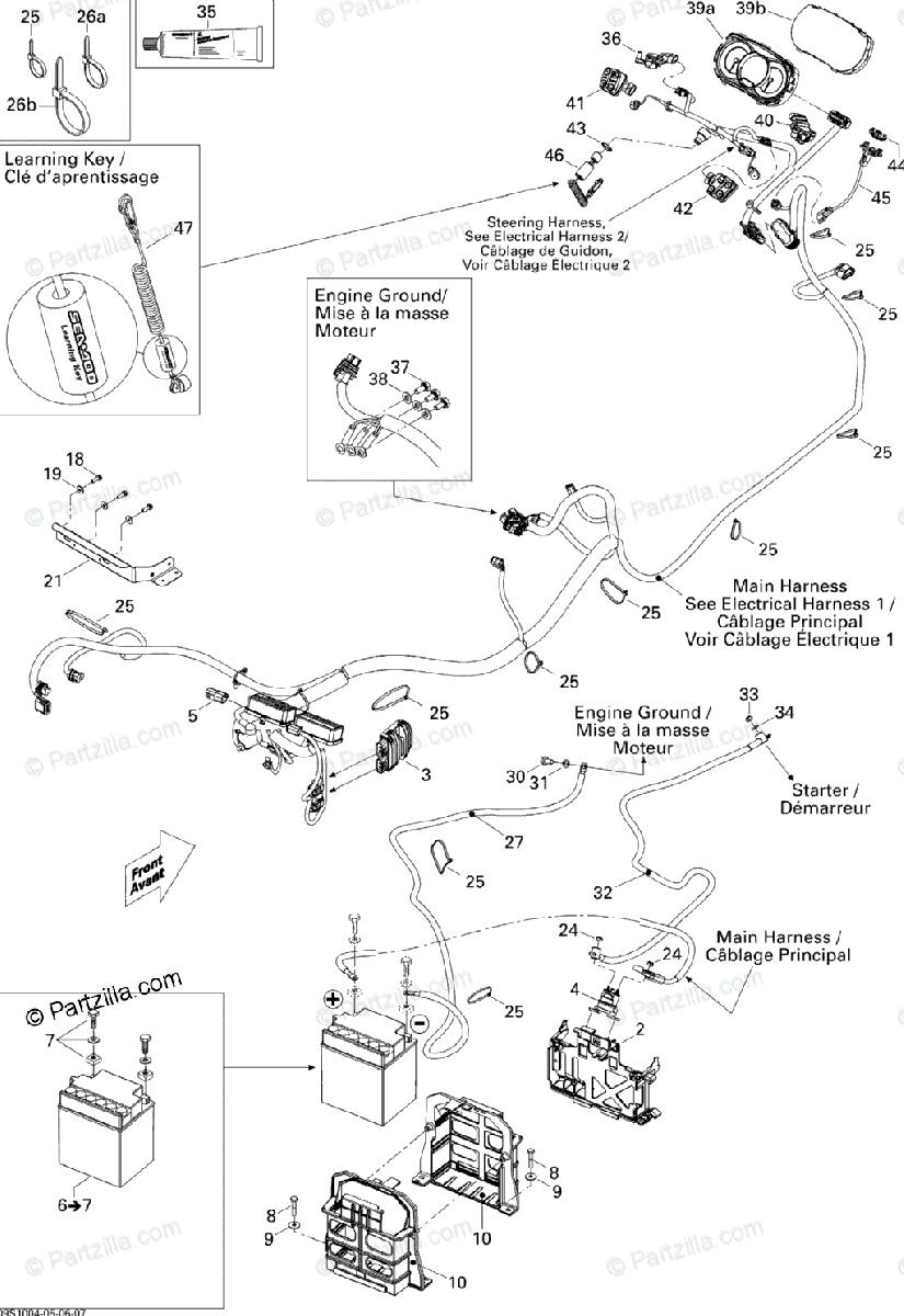 Sea-Doo 2010 RXT 215 OEM Parts Diagram for Electrical System 