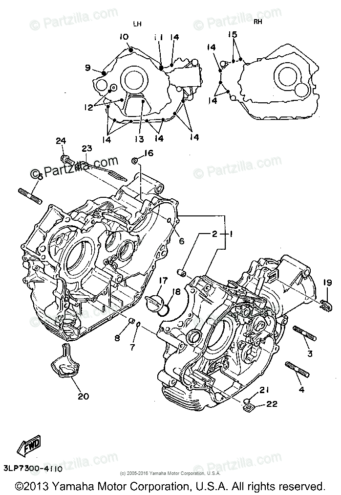 Yamaha Motorcycle 1995 OEM Parts Diagram for Crankcase | Partzilla.com
