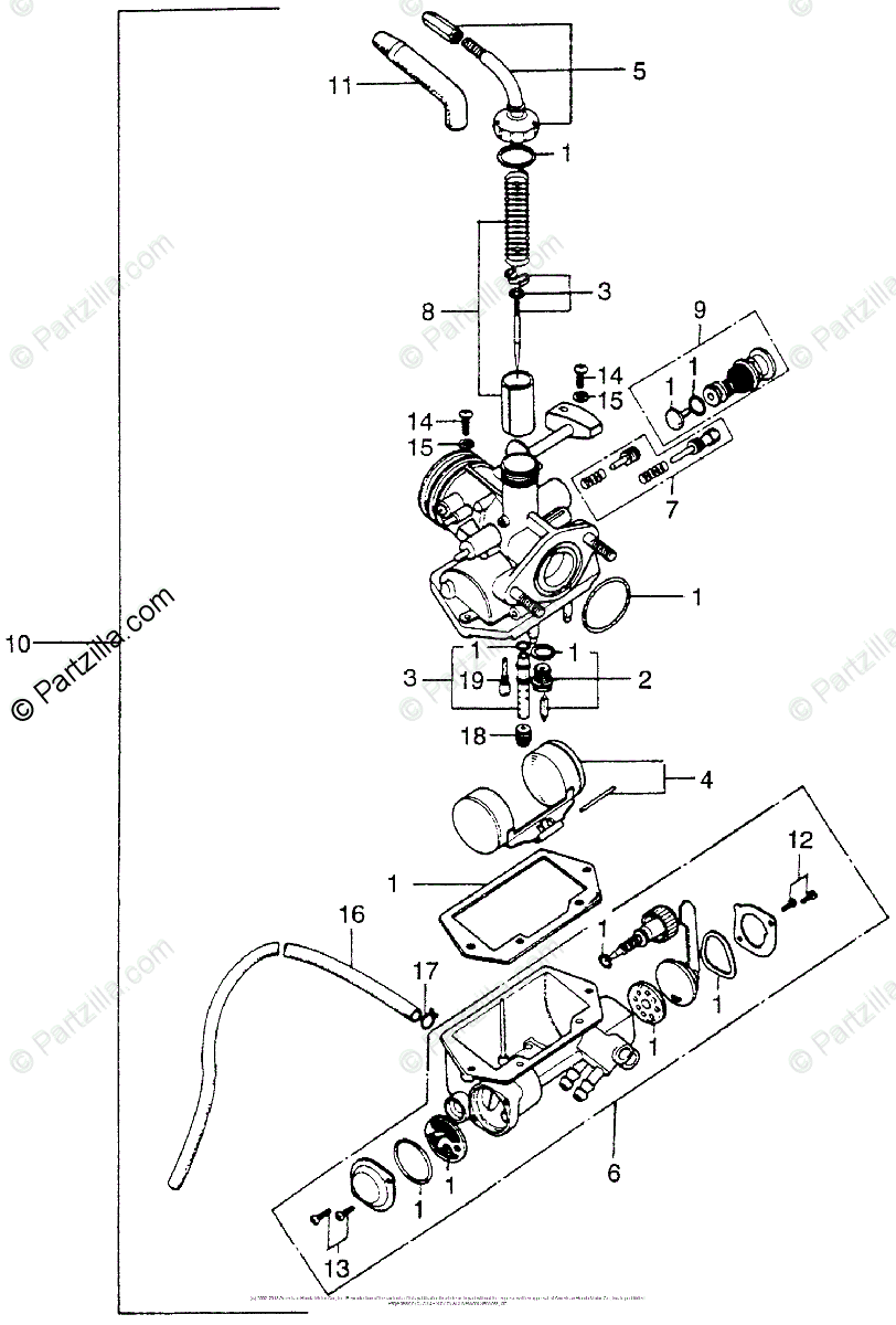 Honda Motorcycle Models with no year OEM Parts Diagram for 