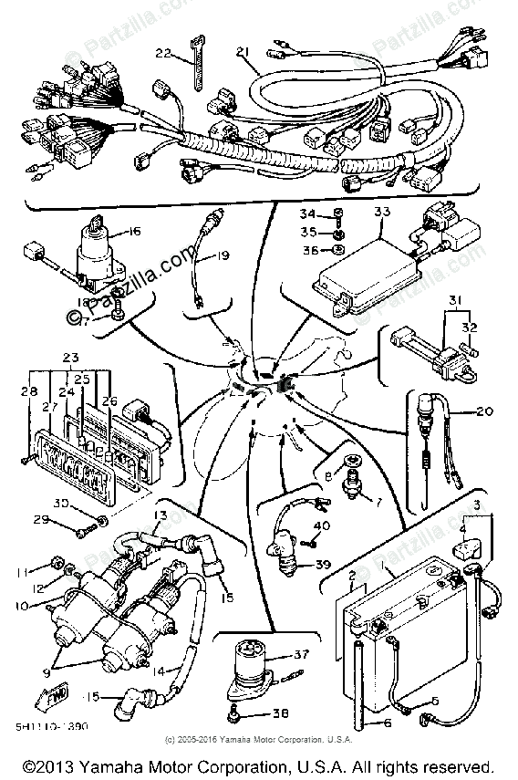 Yamaha Motorcycle 1981 OEM Parts Diagram for Electrical - 1 | Partzilla.com