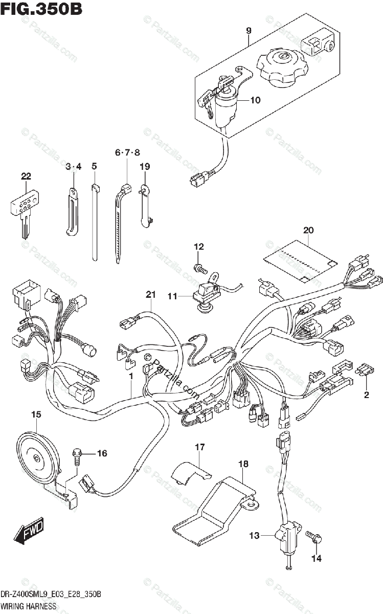 Suzuki Motorcycle 2019 OEM Parts Diagram for Wiring Harness (DR-Z400SML9  E28) | Partzilla.com  2006 Drz400 Wiring Diagram    Partzilla