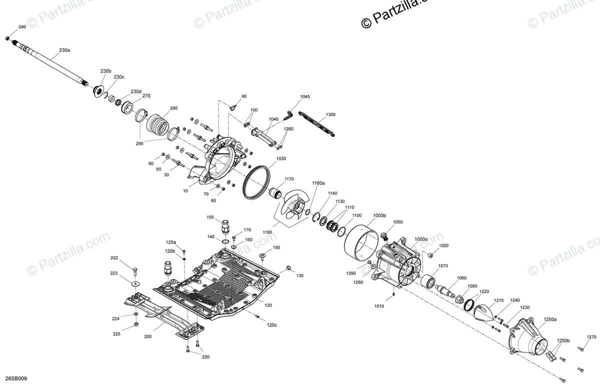 Sea-Doo 2022 GTX LIMITED 300 OEM Parts Diagram for Drive 