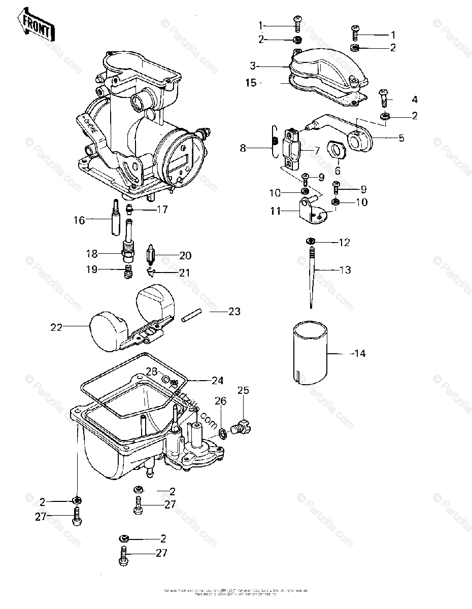 KAWASAKI Parts Manual KL250 KL250-A1 KL250-A2 1978 and 1979 Spares Catalog List 