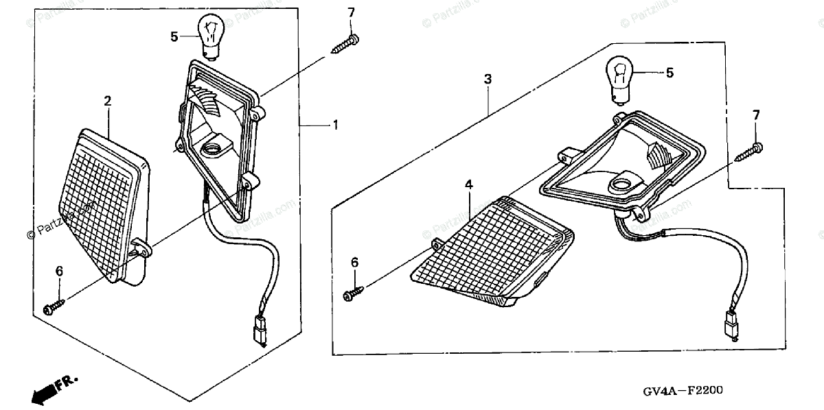 Honda Scooter 2006 OEM Parts Diagram for Front Turn Signal