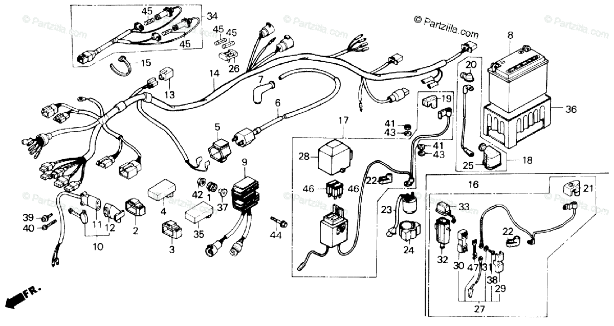 Honda Atv 1986 Oem Parts Diagram For